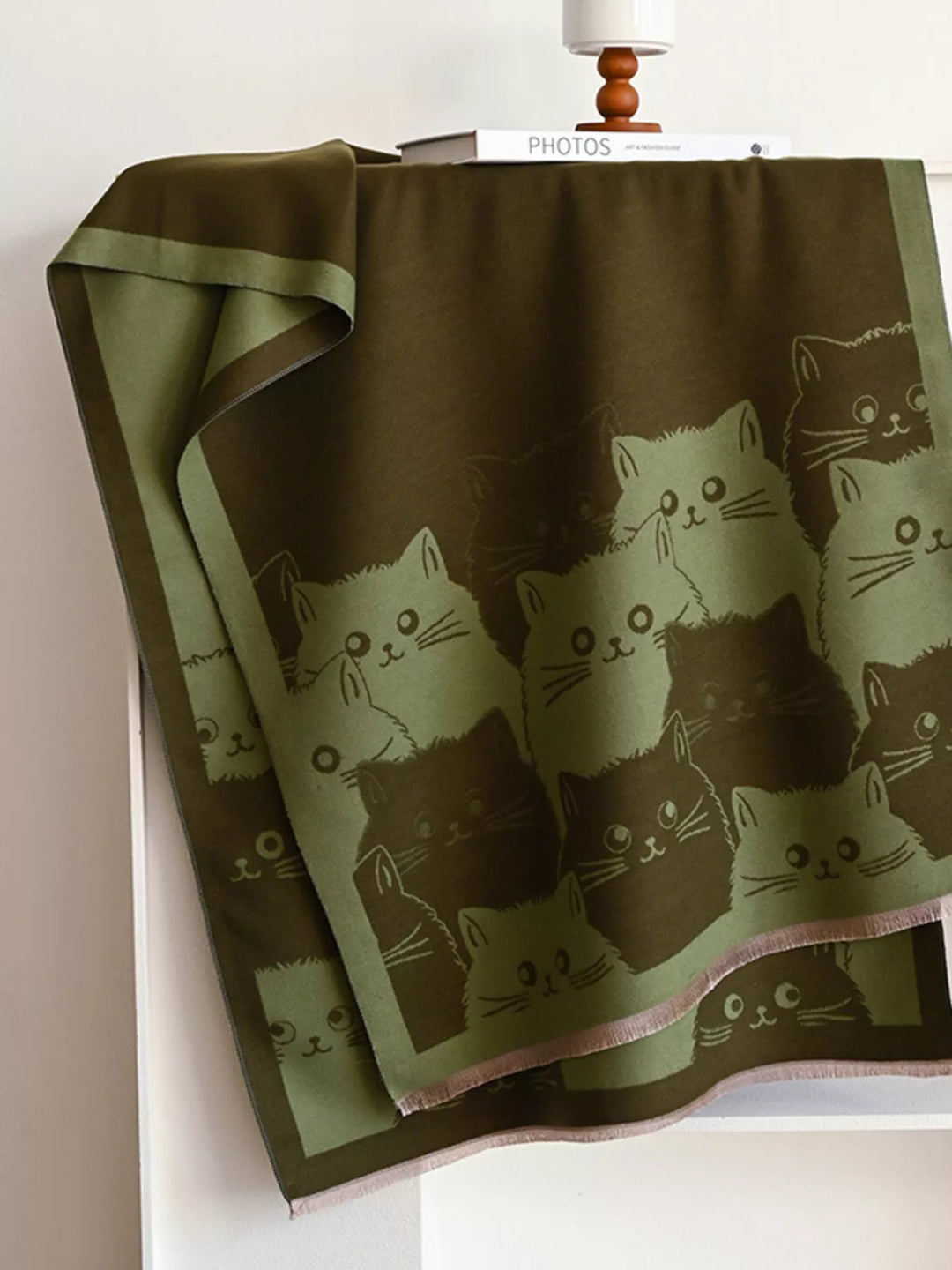 Whisker Wishes Cat Pattern Scarf