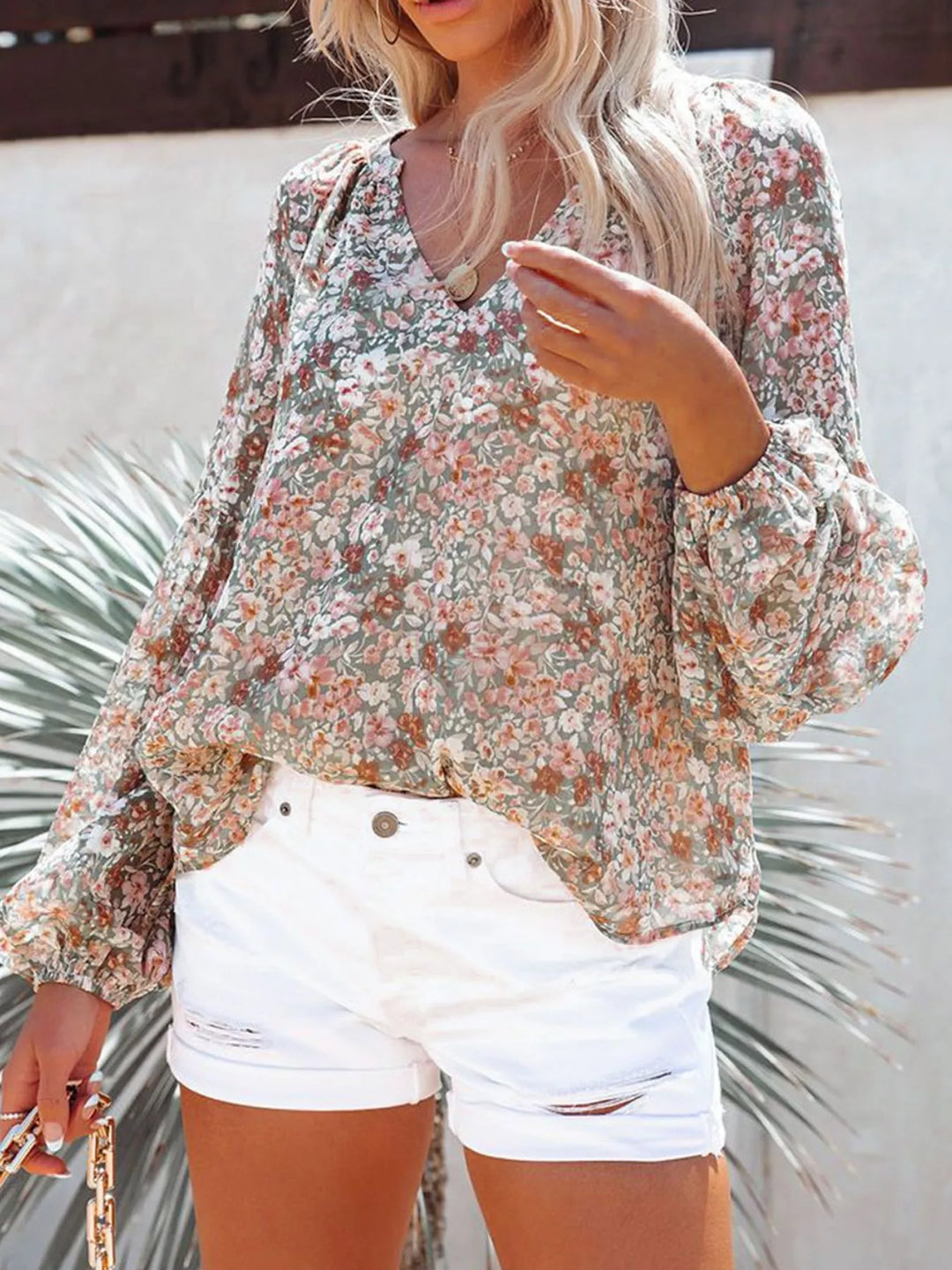 Meadow Long Sleeve Floral Blouse