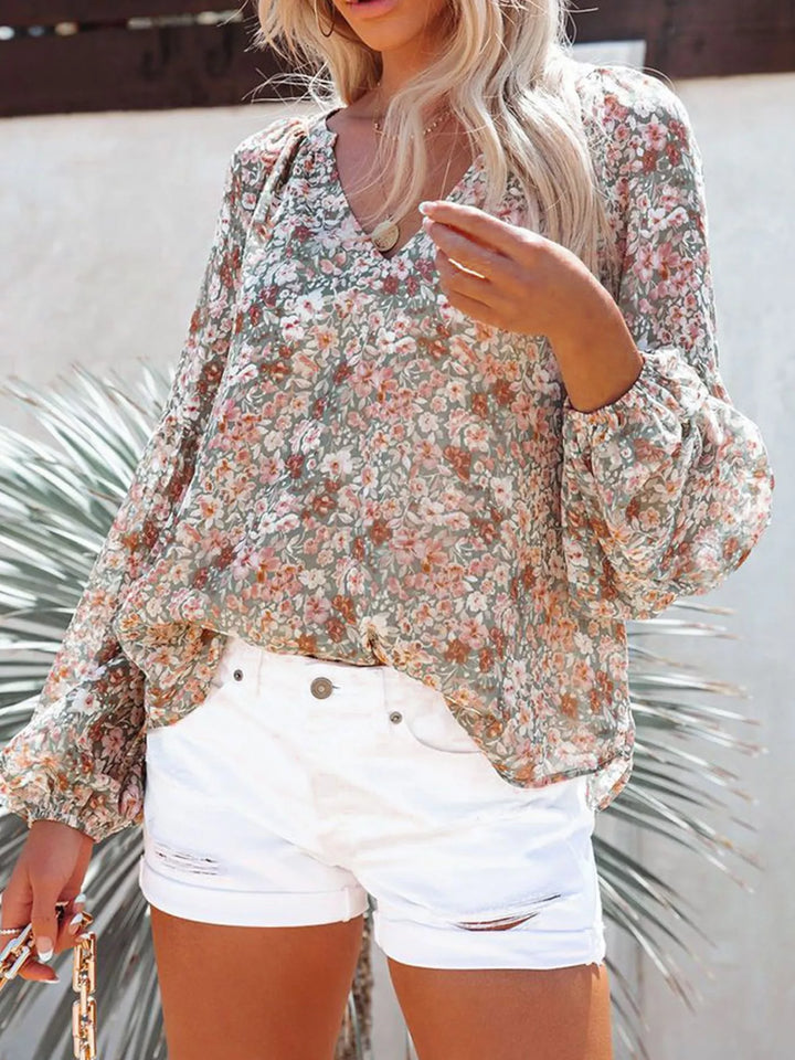 Meadow Long Sleeve Floral Blouse