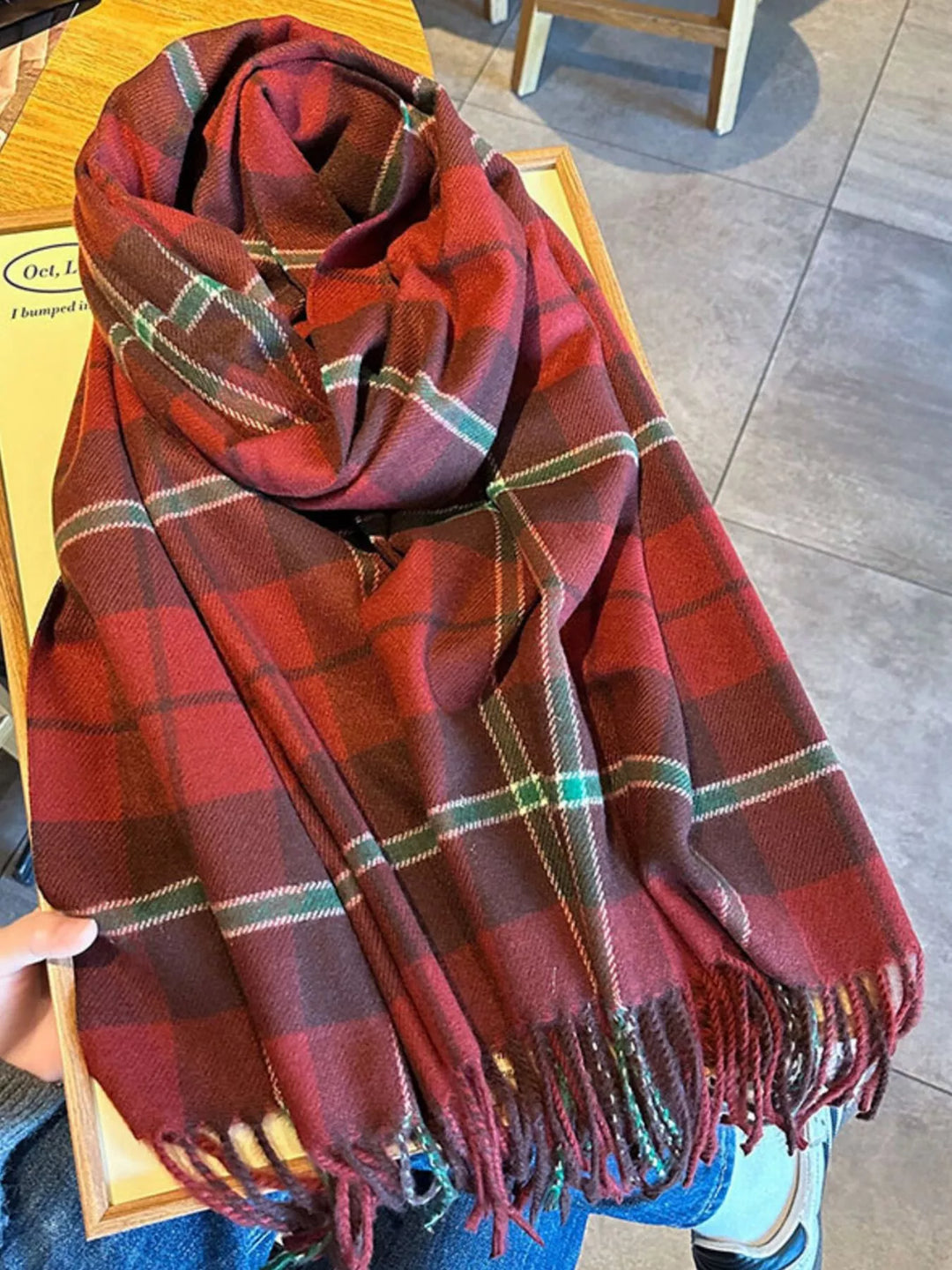 Plaid Fringe Scarf | Fireside Trails