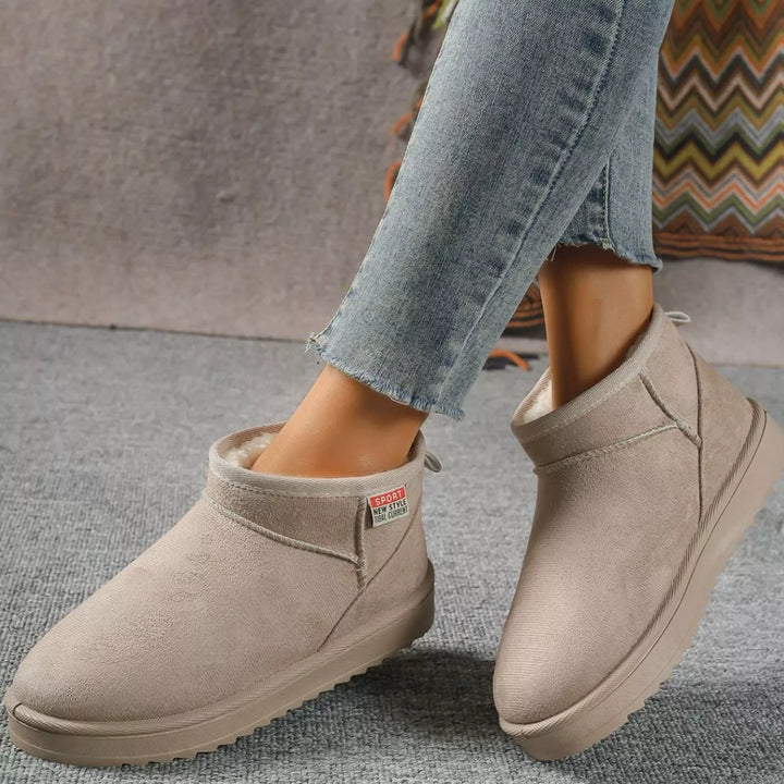 Suede Round-Toe Platform Boots
