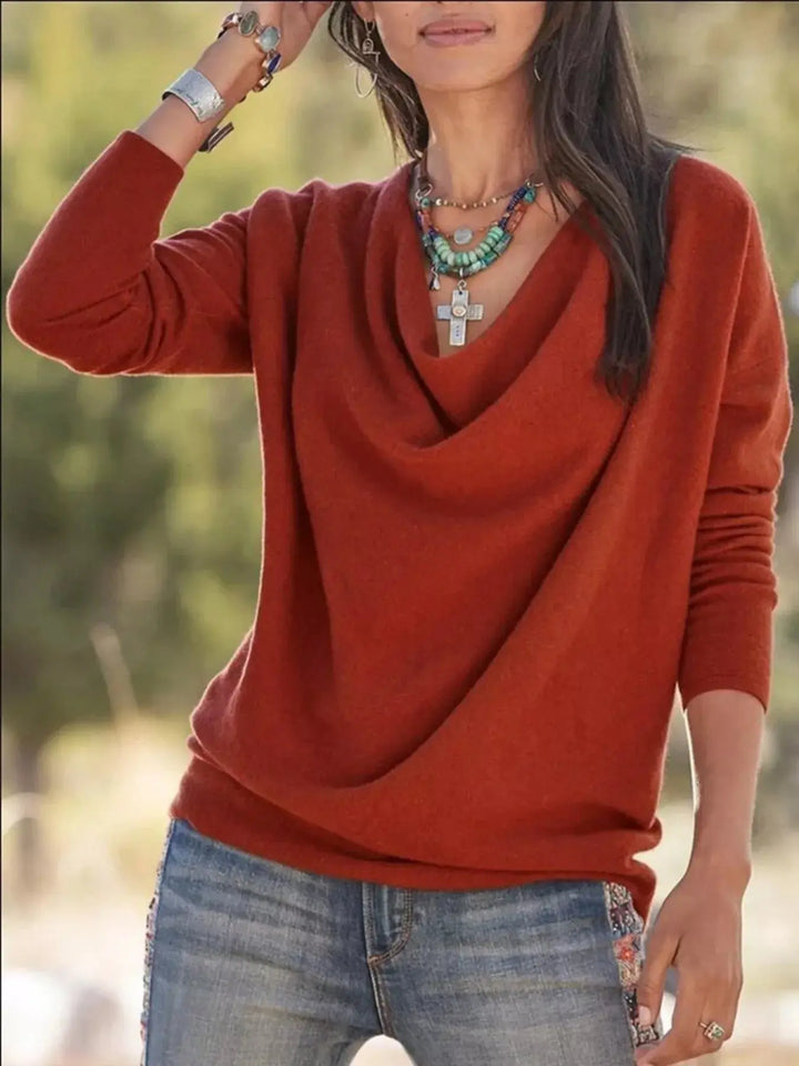 Easy Days Cowl Neck Long Sleeve Top | S–5XL, Including Plus Size