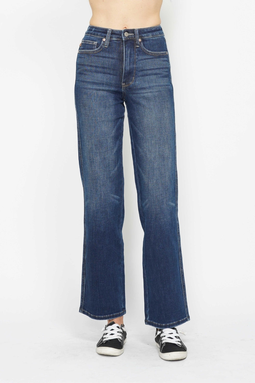Judy Blue Tummy Control Straight Leg Jeans | Washed Denim