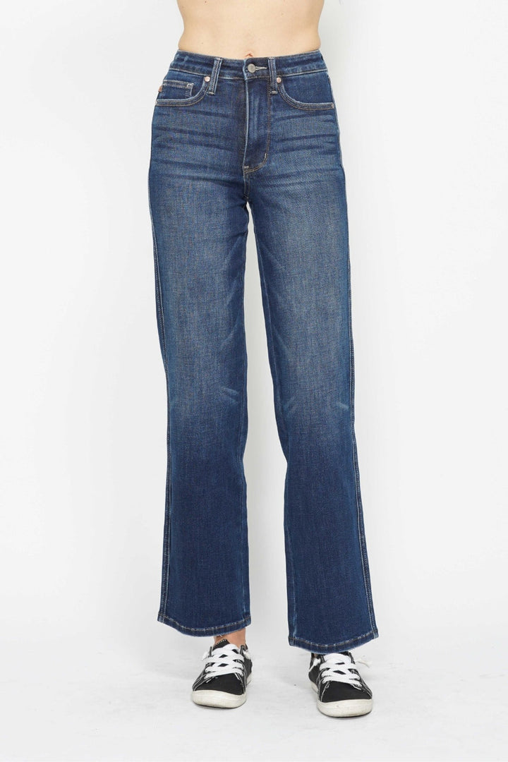 Judy Blue Tummy Control Straight Leg Jeans | Washed Denim