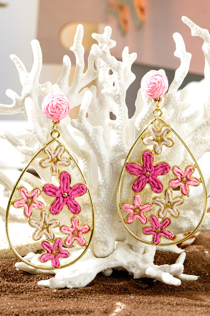 Marley Boho Rattan Waterdrop Earrings