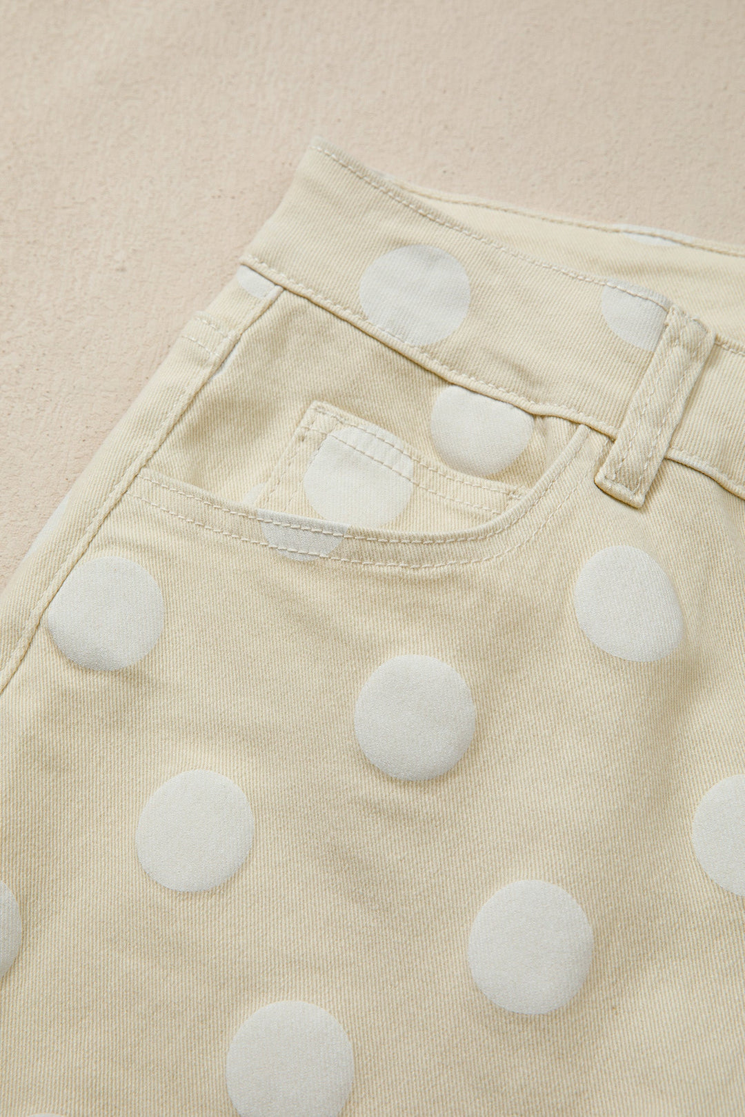 Daleyza Polka Dot Raw Hem High-Waist Shift Jeans