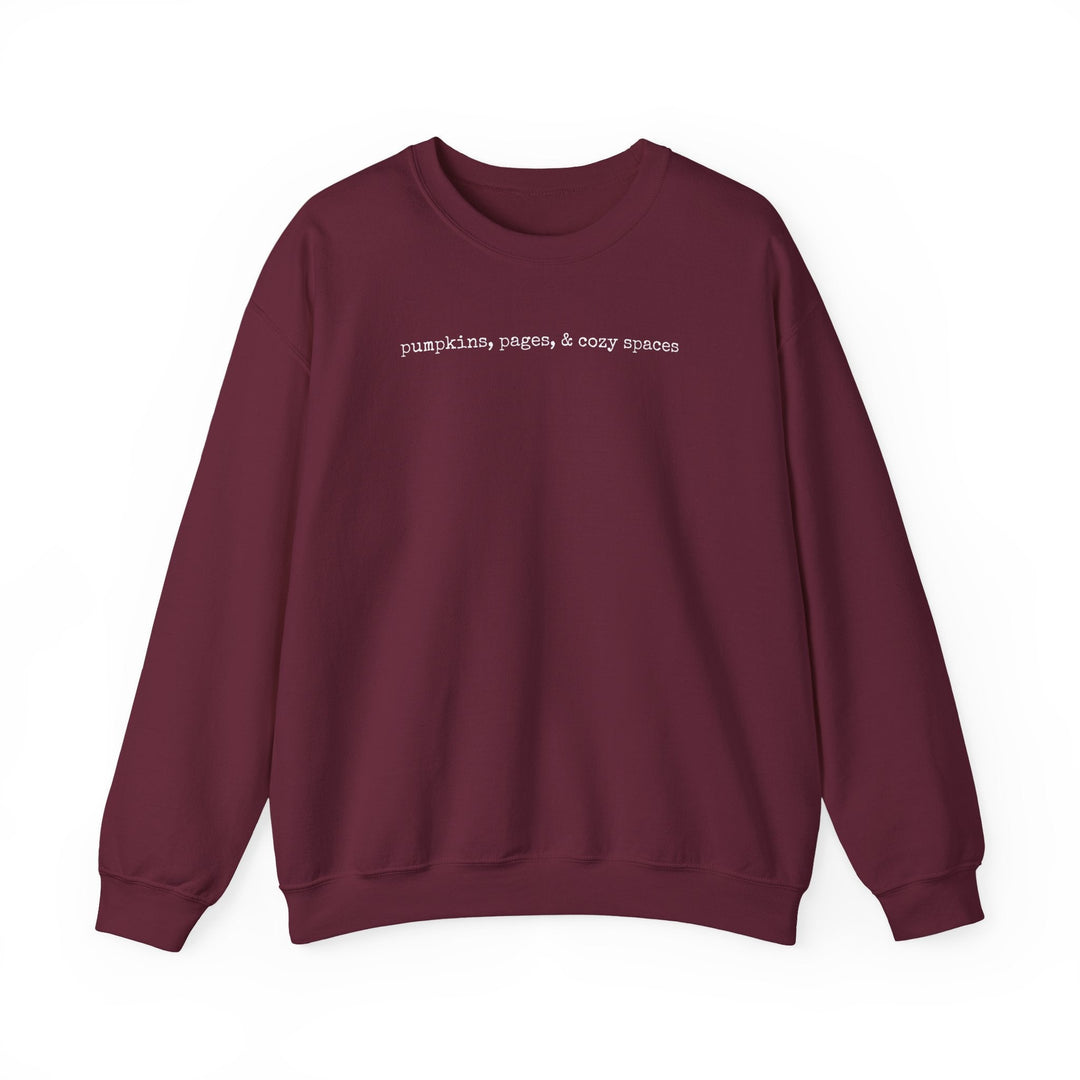 Pumpkins, Pages &amp; Cozy Spaces Crewneck Sweatshirt | 5 Colors | S–5XL