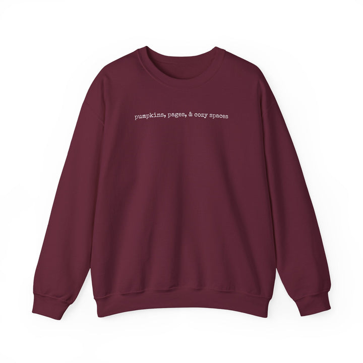 Pumpkins, Pages &amp; Cozy Spaces Crewneck Sweatshirt | 5 Colors | S–5XL