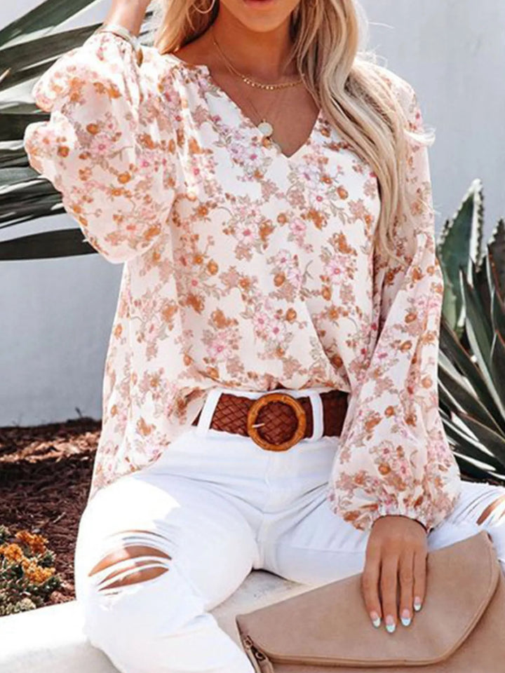 Meadow Long Sleeve Floral Blouse