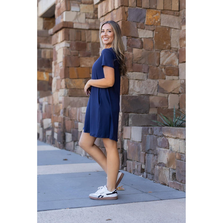 Kacey Swing Dress in Navy | Julia Rose Collection