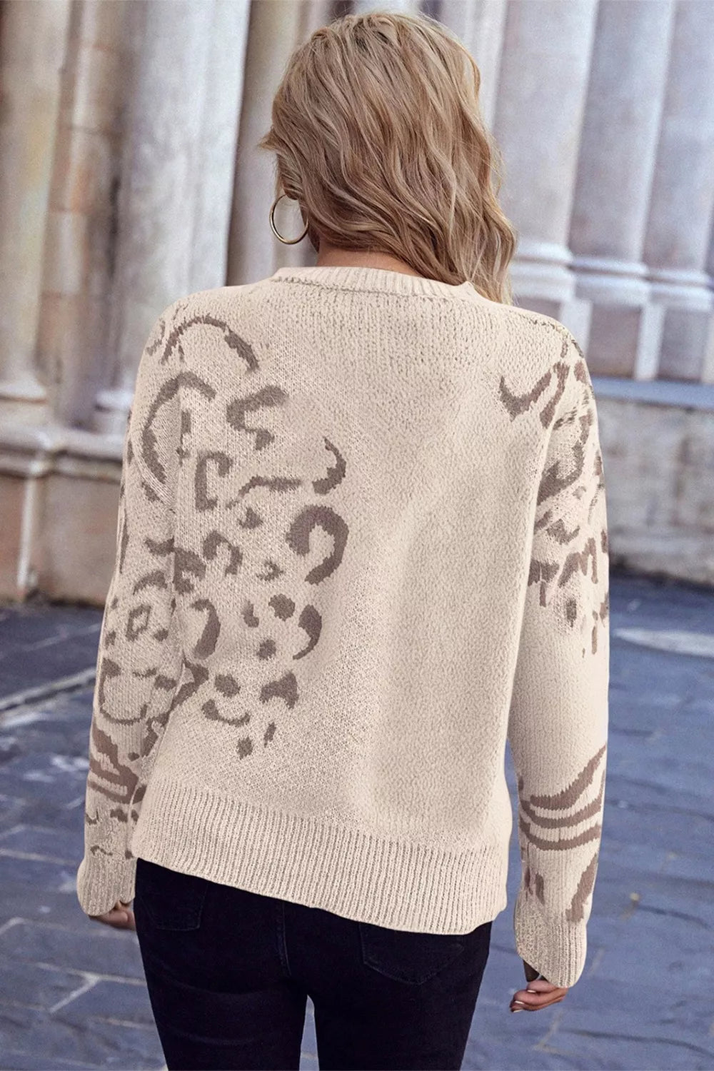 Leopard Print Relaxed Fit Sweater