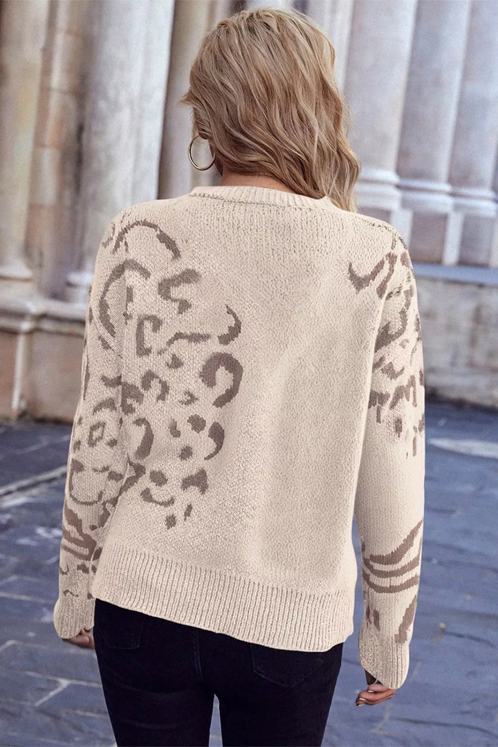 Leopard Print Relaxed Fit Sweater