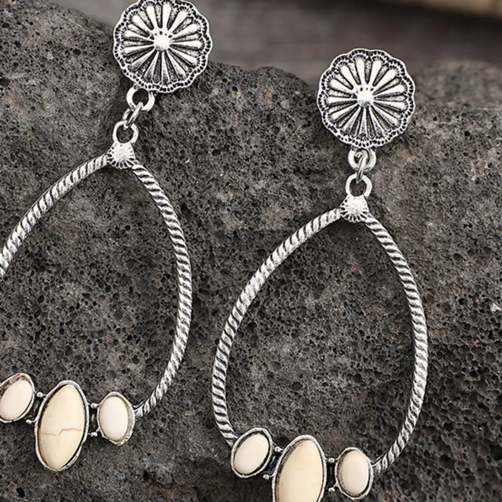 Western Turquoise Teardrop Earrings