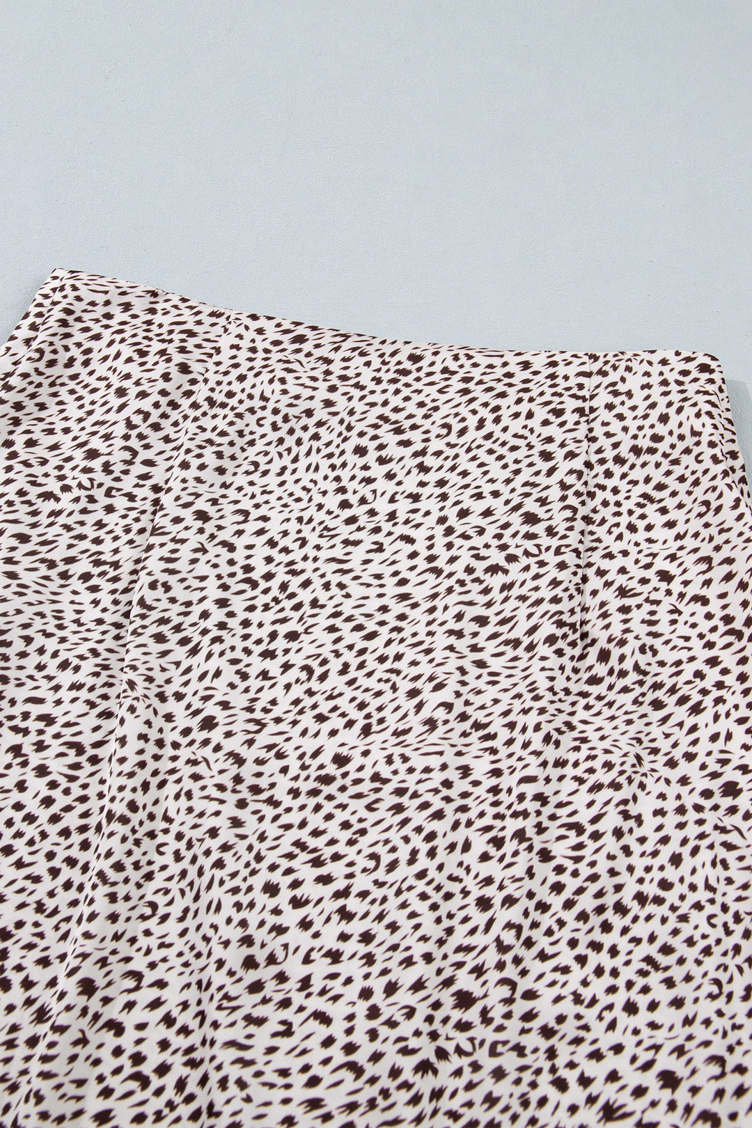 Cheetah Print Lace Trim High-Split Maxi Skirt