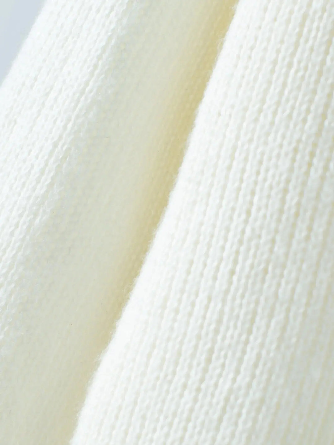 White Ribbed Knit Boat Neck Sweater