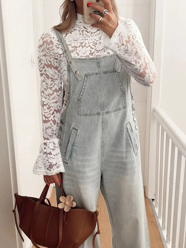 Lace Crochet Bell Sleeve  Blouse