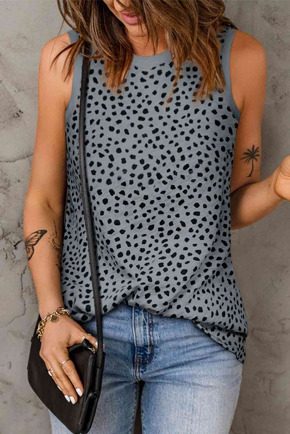 Printed Round Neck Tank Top | Casual Summer Essential in 5 Colors
