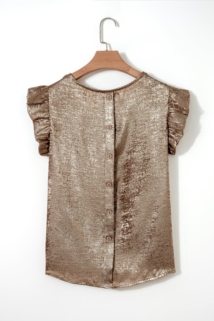 Ruffle Trim Sleeveless Top