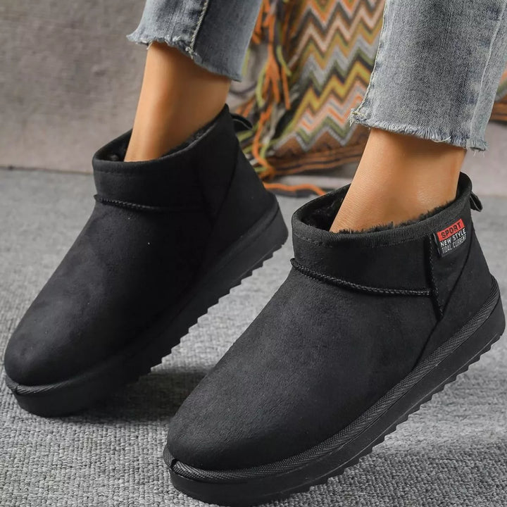 Suede Round-Toe Platform Boots