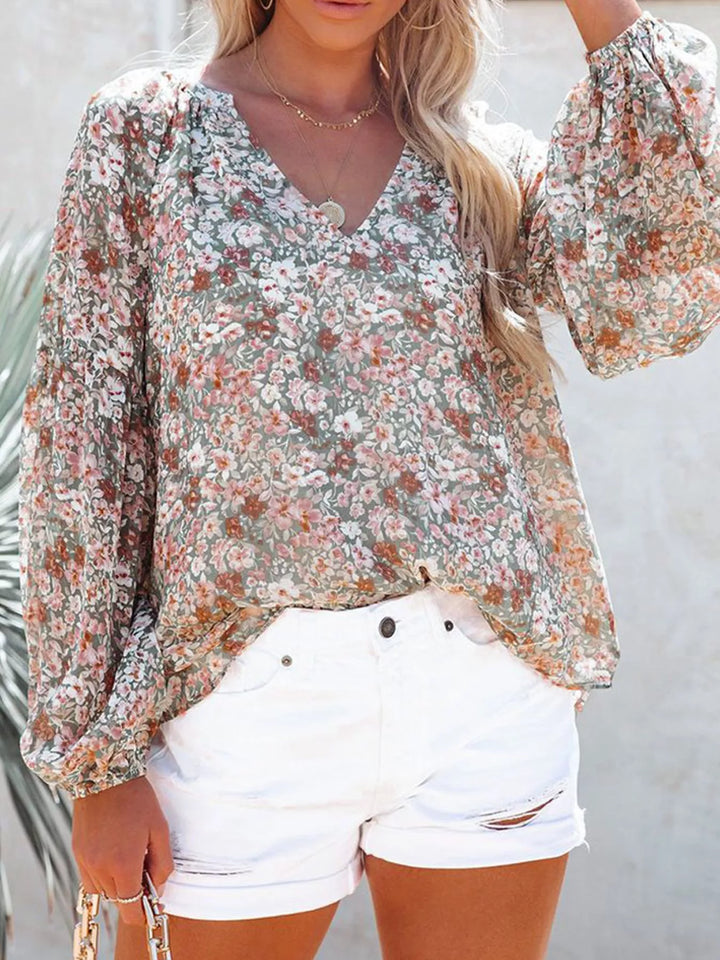 Meadow Long Sleeve Floral Blouse