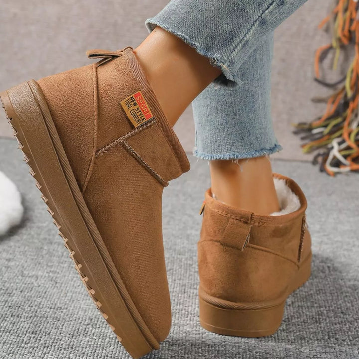 Suede Round-Toe Platform Boots
