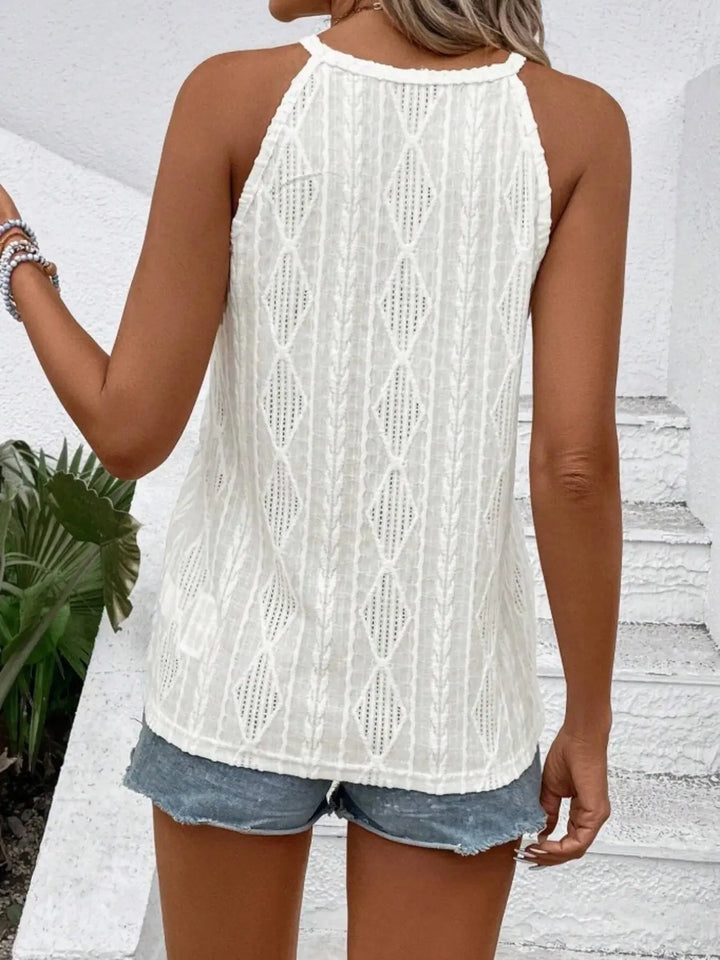 Eyelet Textured Tank Top