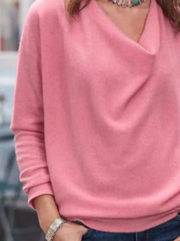 Easy Days Cowl Neck Long Sleeve Top | S–5XL, Including Plus Size