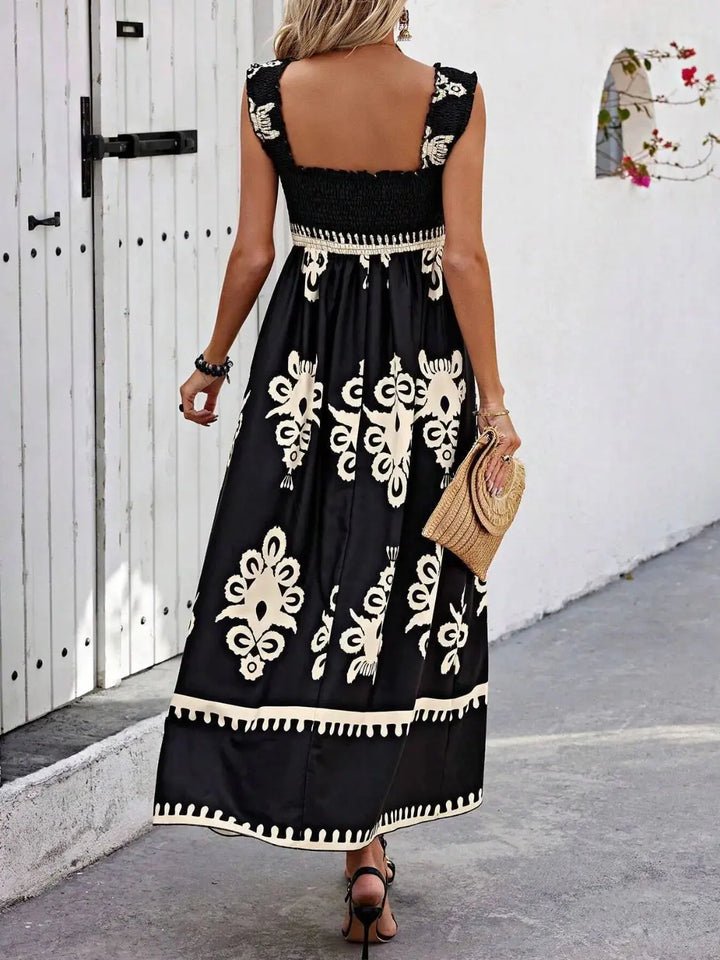 Boho Smocked Maxi Dress