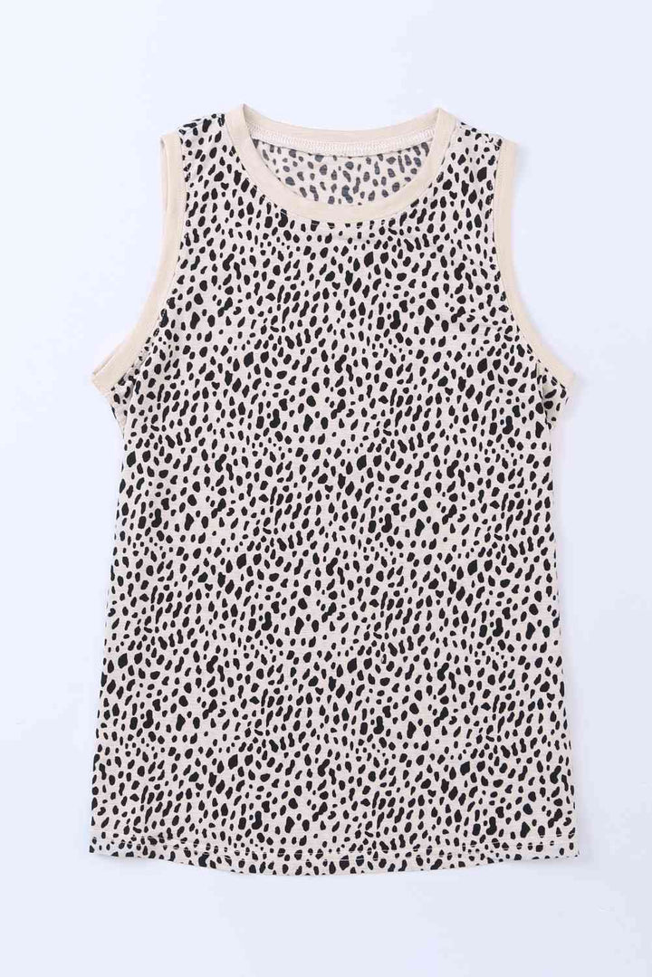 Printed Round Neck Tank Top | Casual Summer Essential in 5 Colors