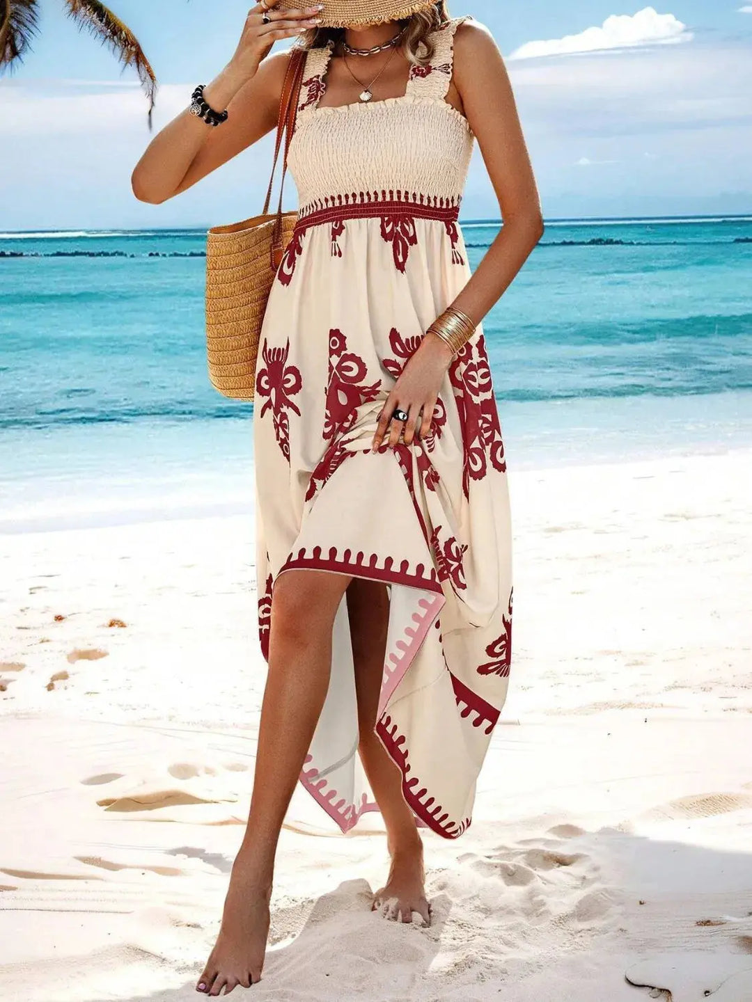 Boho Smocked Maxi Dress