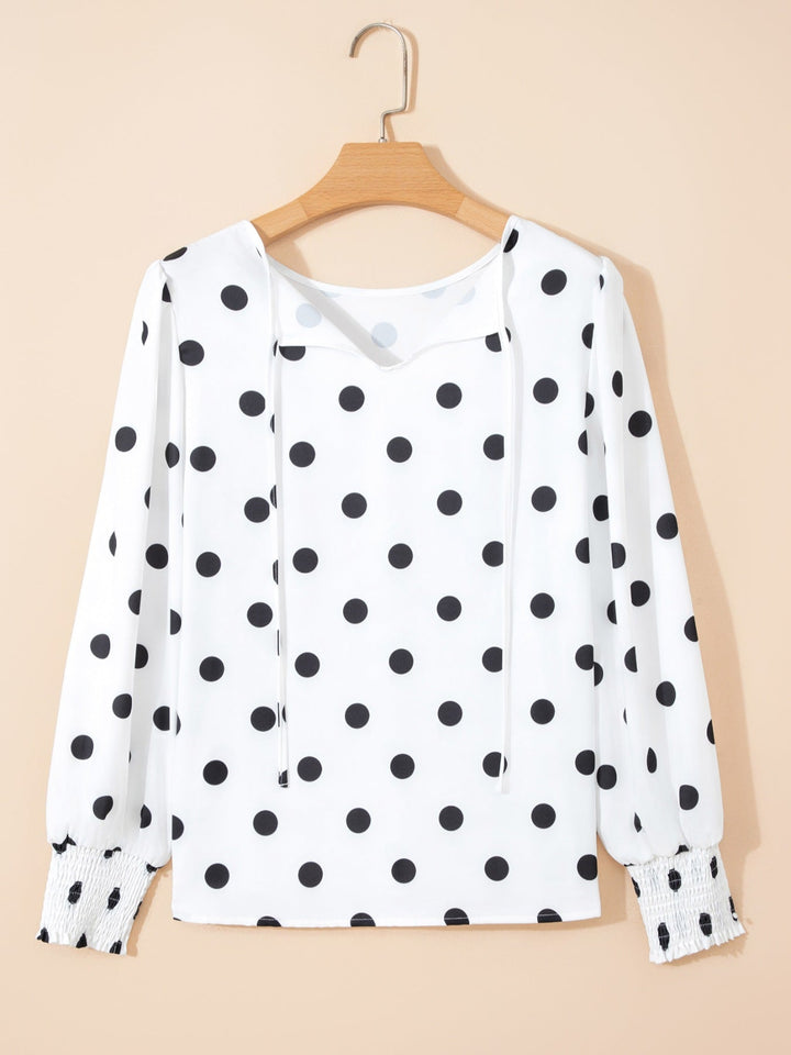 Polka Dot Long Sleeve Blouse
