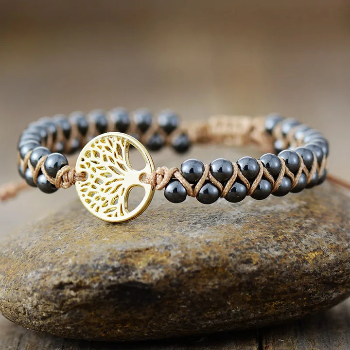 Boho Stone Bead Charm Bracelet
