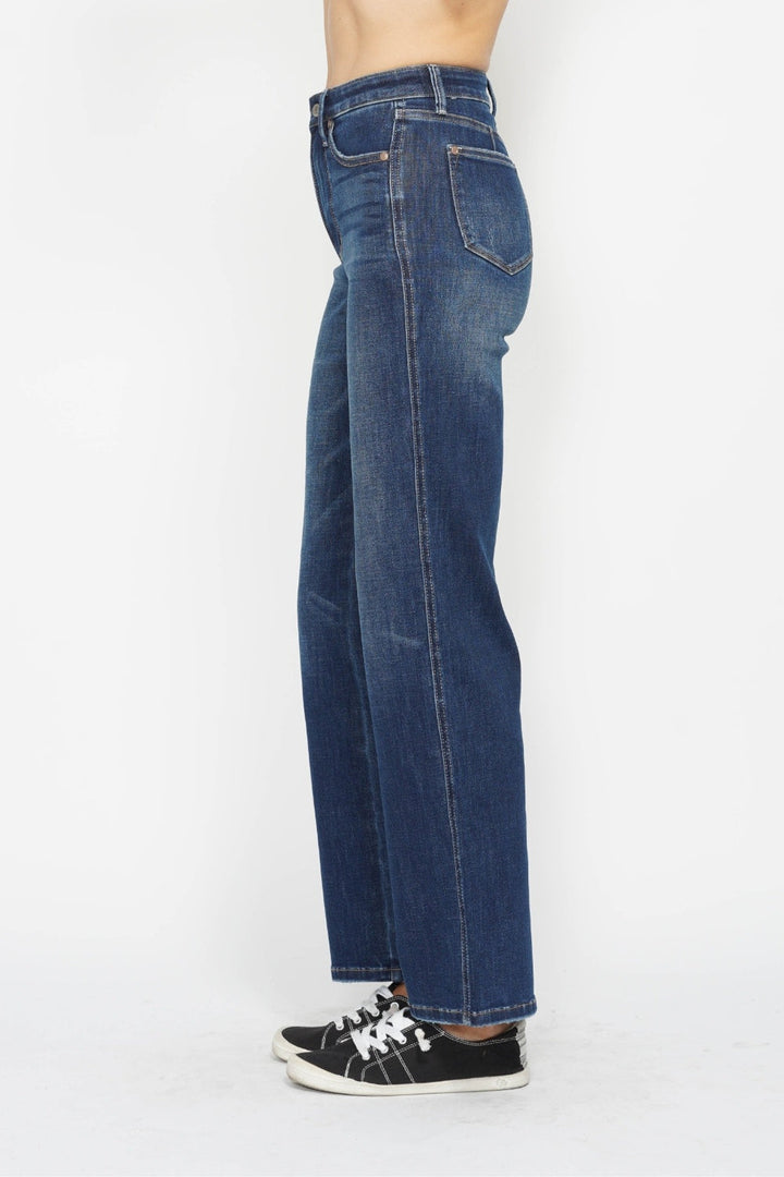 Judy Blue Tummy Control Straight Leg Jeans | Washed Denim