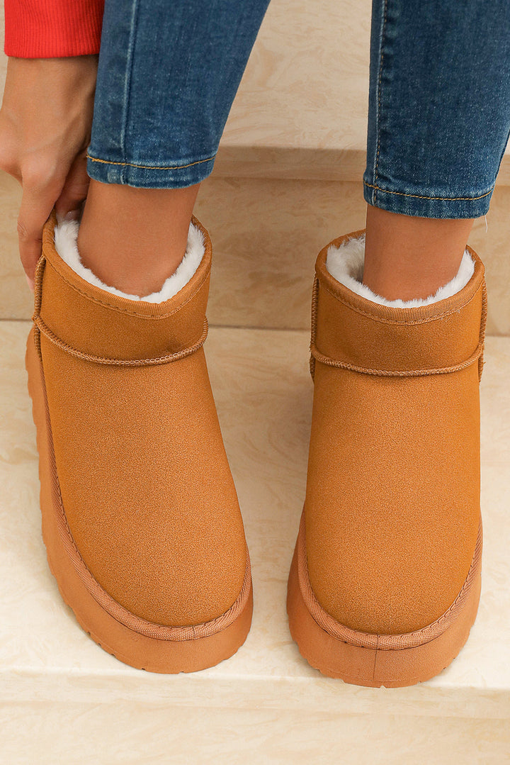 Anna Fur-Lined Suede Ankle Snow Boots