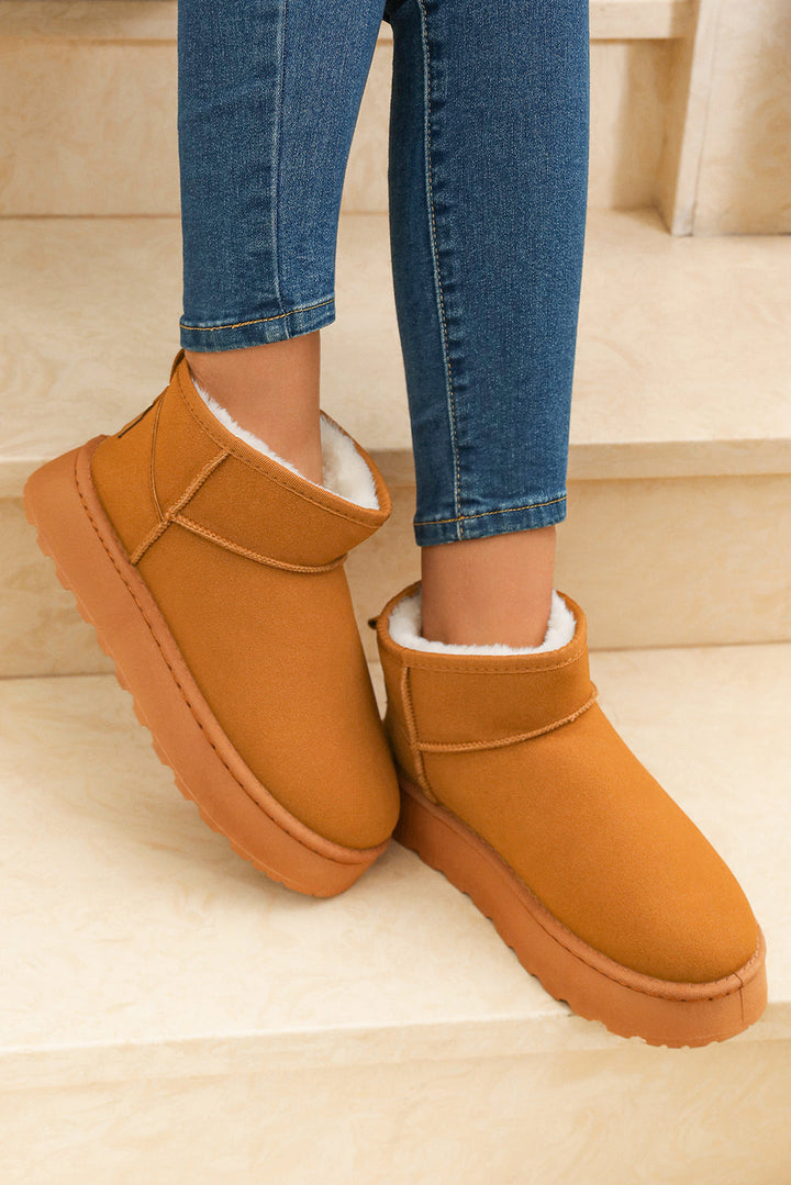 Anna Fur-Lined Suede Ankle Snow Boots