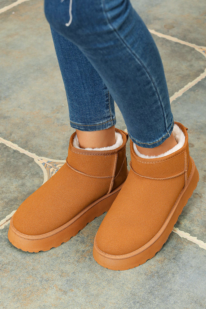 Anna Fur-Lined Suede Ankle Snow Boots