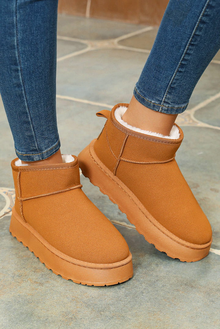 Anna Fur-Lined Suede Ankle Snow Boots