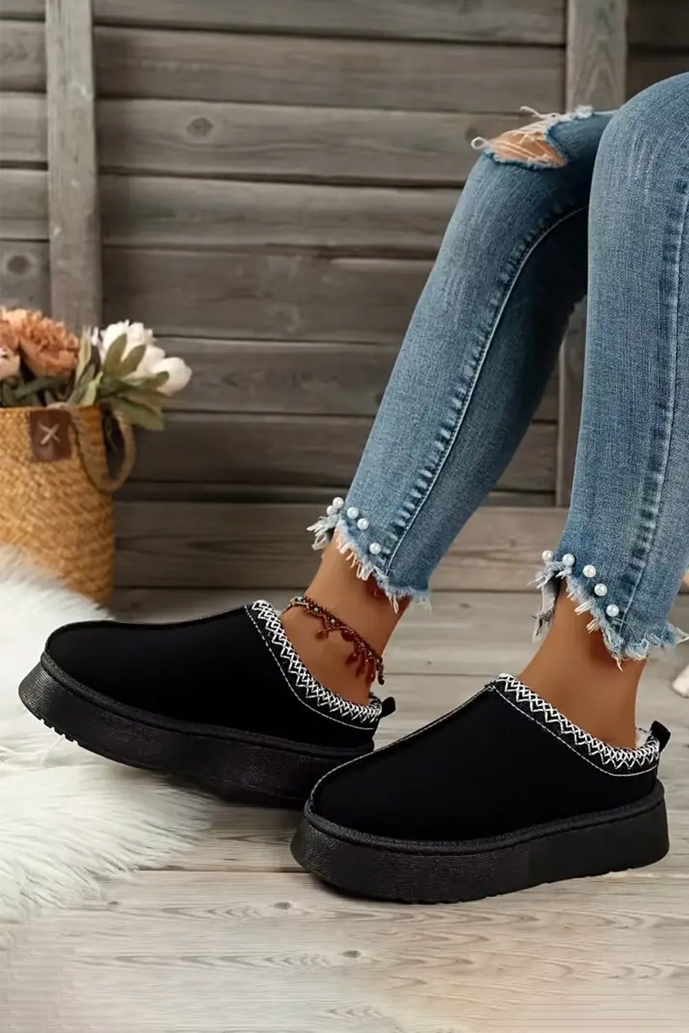 Jade Suede Plush-Lined Snow Boots