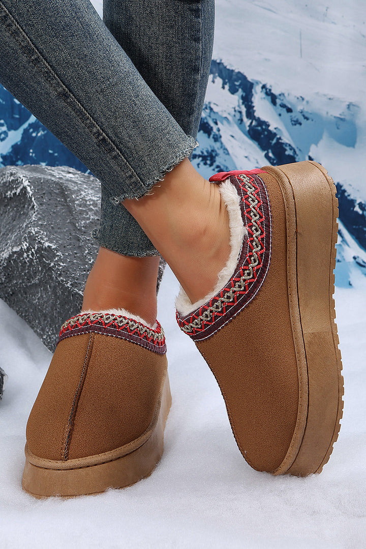 Jade Suede Plush-Lined Snow Boots
