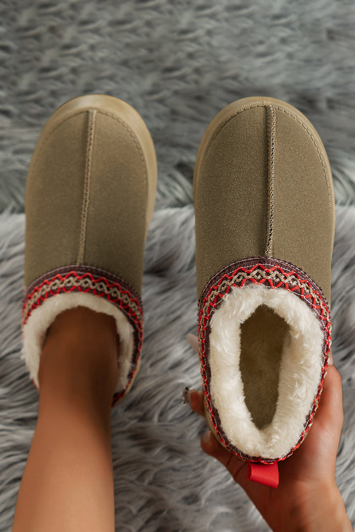 Jade Suede Plush-Lined Snow Boots