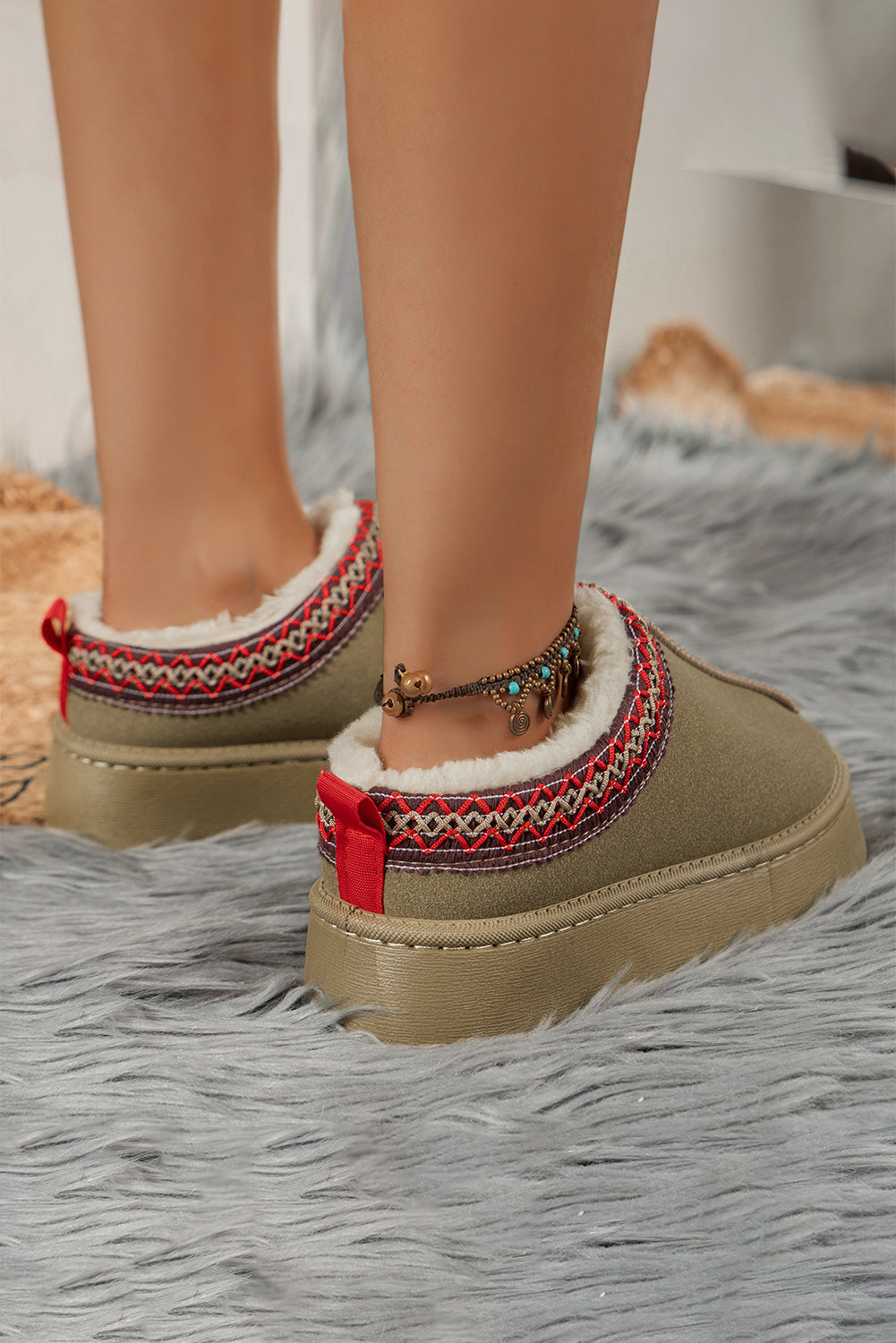 Jade Suede Plush-Lined Snow Boots