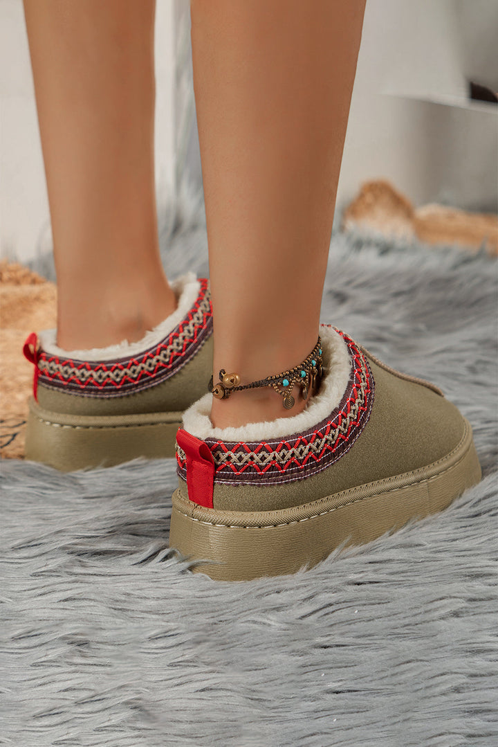 Jade Suede Plush-Lined Snow Boots