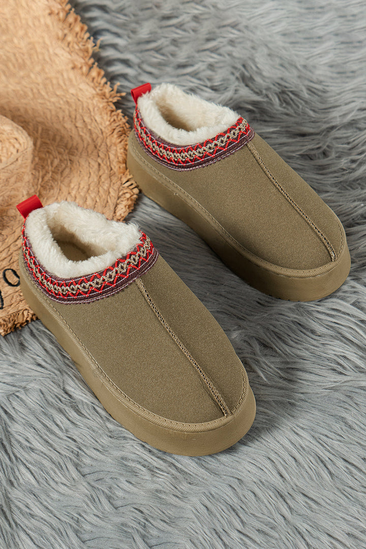 Jade Suede Plush-Lined Snow Boots