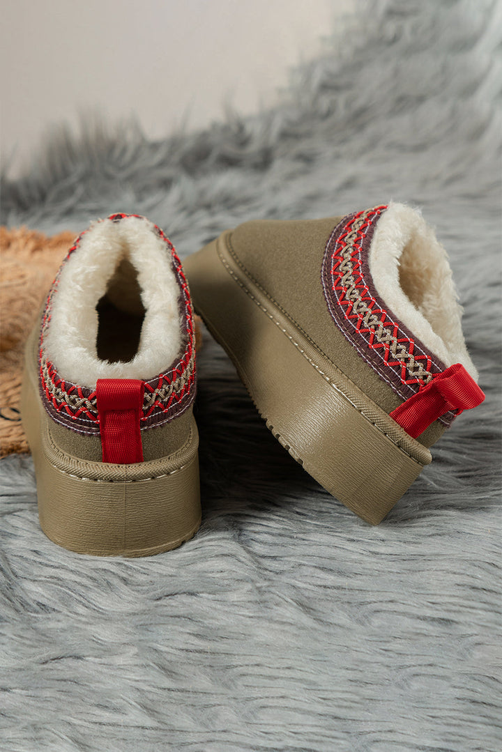 Jade Suede Plush-Lined Snow Boots