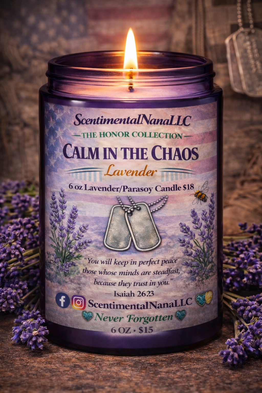 Calm in the Chaos – Lavender Candle | Scentimental Nana