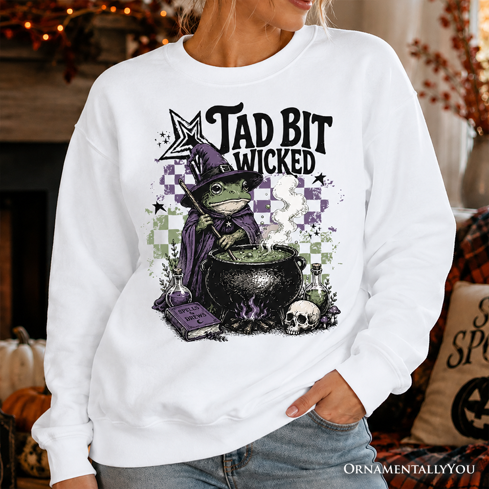Frog Witch Halloween Sweatshirt | Tad Bit Wicked Cauldron Sweater