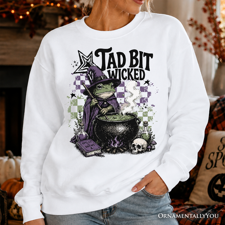 Frog Witch Halloween Sweatshirt | Tad Bit Wicked Cauldron Sweater