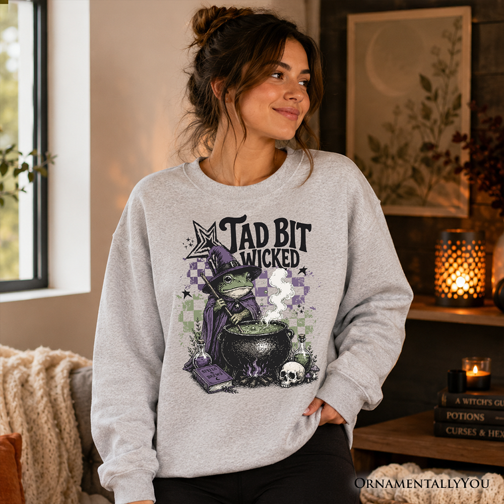 Frog Witch Halloween Sweatshirt | Tad Bit Wicked Cauldron Sweater