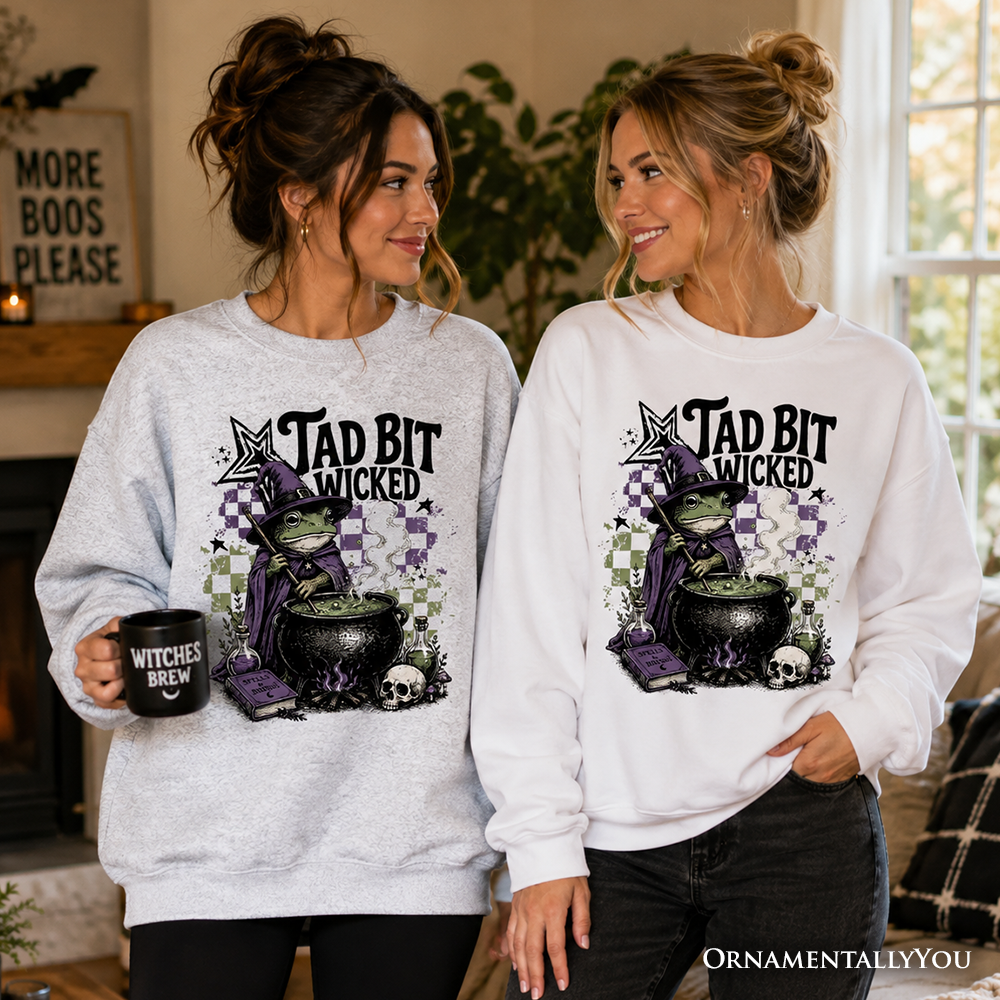 Frog Witch Halloween Sweatshirt | Tad Bit Wicked Cauldron Sweater