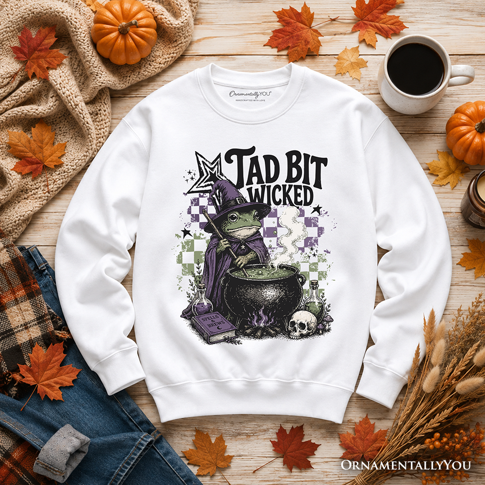 Frog Witch Halloween Sweatshirt | Tad Bit Wicked Cauldron Sweater